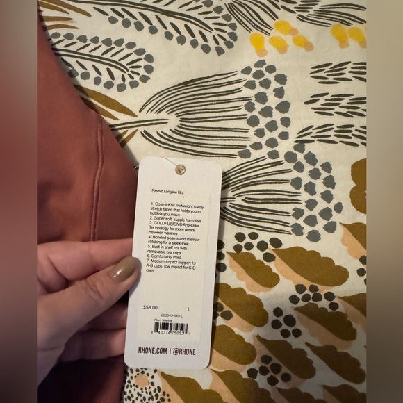 NEW Rhone Revive Longline Bra Tank Padded Plum Shadow Size Large NWT - Picture 5 of 6